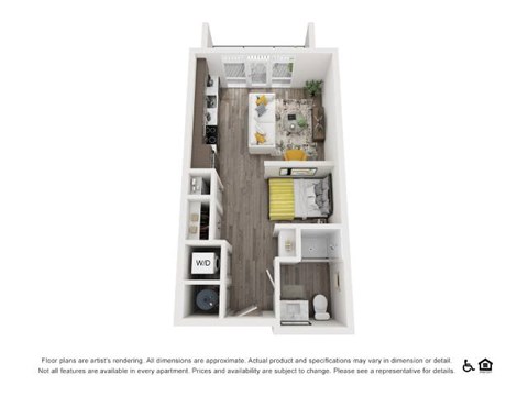 Floor plan for studio, 1 bath, 469 sqft